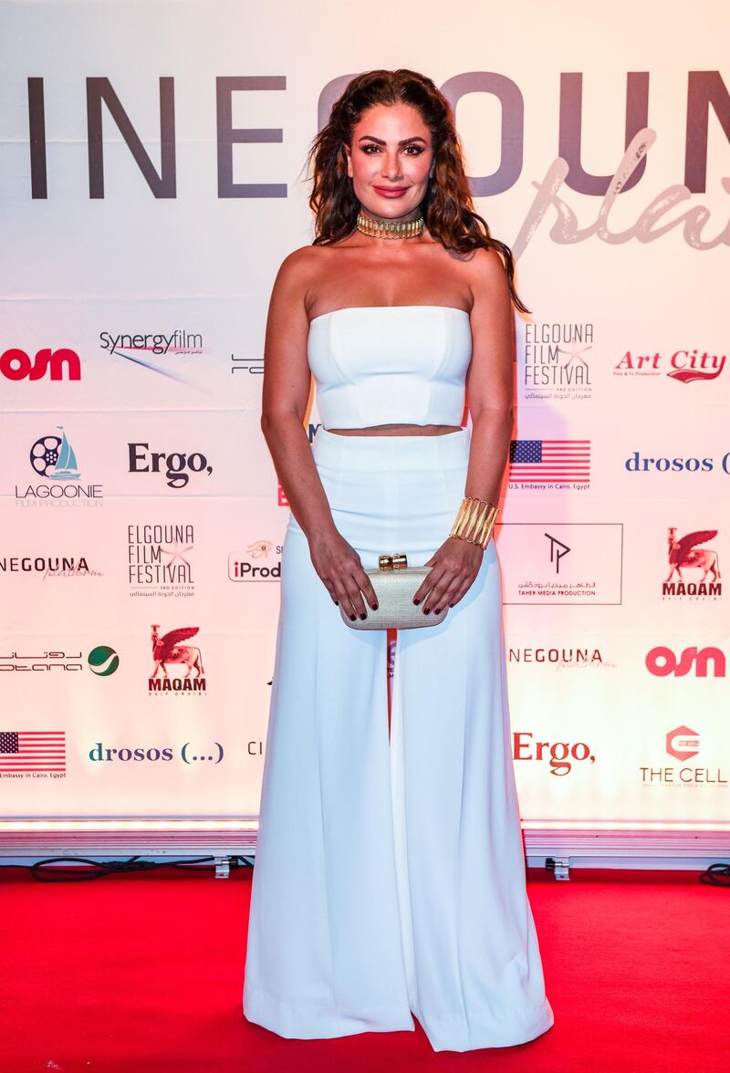 Jordanian actress Seba Mubarak poses for a picture upon her arrivial to attend the Cinegouna opening party on the sidelines of the 3rd edition of the El Gouna Film Festival at the Egyptian Red Sea resort of the same name on September 23, 2019.  RESTRICTED TO EDITORIAL USE

 / AFP / El Gouna Film Festival / Ammar Abd Rabbo / RESTRICTED TO EDITORIAL USE


