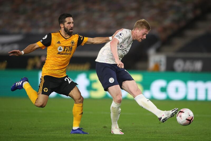 Joao Moutinho. 5 - His lack of pace was cruelly exposed by De Bruyne as the Belgian glided past the midfielder with ease to create a string of chances for the visitors. Getty Images