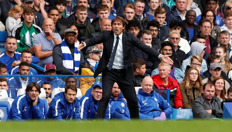 Chelsea manager Antonio Conte watches on from the touchline. John Sibley / AP Photo