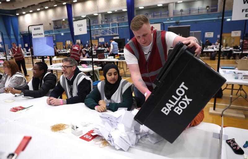 Votes are counted in Stoke on Trent. Getty 