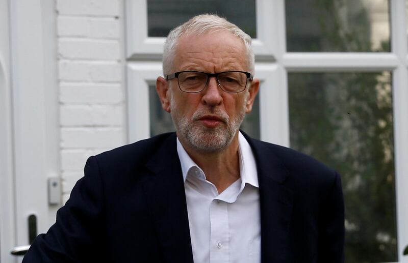 Britain's opposition Labour Party leader Jeremy Corbyn leaves his home in London, Britain August 19, 2019.  REUTERS/Henry Nicholls