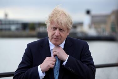 File photo: Britain's Prime Minister Boris Johnson looks on at Jacksons Wharf Marina in Hartlepool following local elections, Britain, May 7, 2021. Reuters