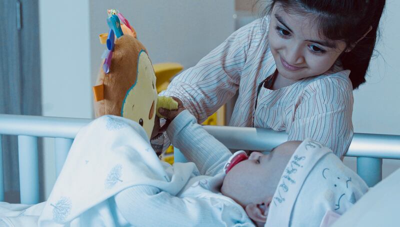 Nazia, 8, donated bone marrow to her nine-month-old baby sister Afeefa. Photo: Burjeel Medical City