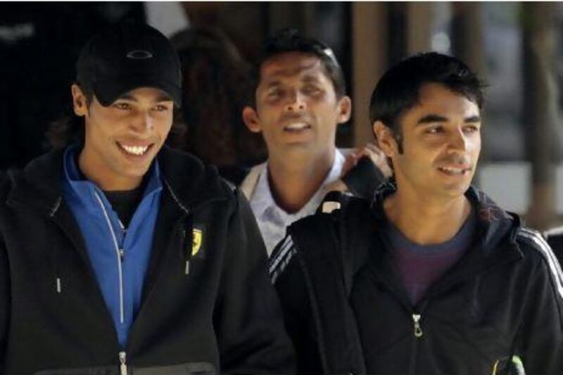 The ICC set up a tribunal to hear the case against the trio of, from left, Mohammad Aamer, Mohammad Asif and Salman Butt, and later handed out bans of different periods.