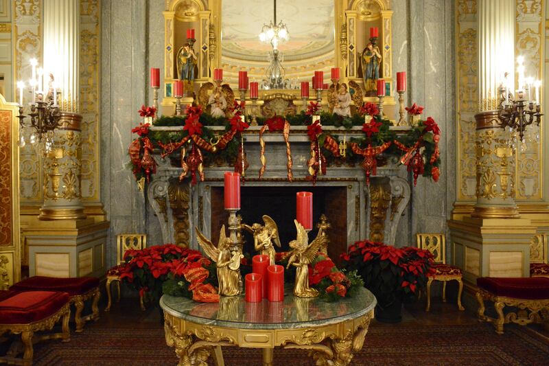 The music room’s fireplace was a popular gathering spot when the family enjoyed concerts at the Breakers. The mantle is made of veined Campan marble as are the tables, which, of course, were designed to match. The rare marble was imported from France.