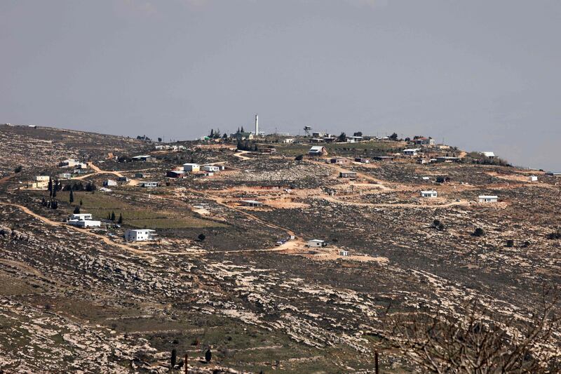 The Israeli settlement of Gevat Arnon, near Nablus in the southern occupied West Bank, as seen from the Palestinian village of Aqraba. AFP