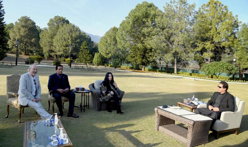 Pakistan's Prime Minister Imran Khan meeting with American pop icon Cher, in Islamabad, Pakistan. EPA