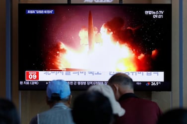 People watch a TV report on North Korea's missile launches at the Seoul Railway Station in Seoul, South Korea on August 10, 2019. AP Photo