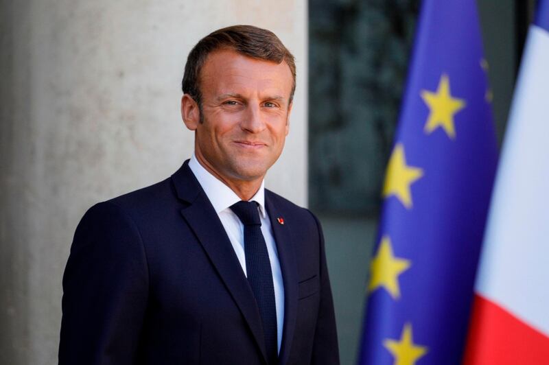 French President Emmanuel Macron waits for the arrival of the Britain's Prime Minister ahead of a meeting at The Elysee Palace in Paris on August 22, 2019.  British Prime Minister is visiting Paris, a day after Berlin offered a glimmer of hope that an agreement could be reached to avoid a chaotic "no deal" Brexit. On the second leg of his first foreign visit since taking office, he will meet the French President at the Elysee palace to press home his message that elements of the UK's impending divorce from the European Union must be renegotiated. / AFP / GEOFFROY VAN DER HASSELT
