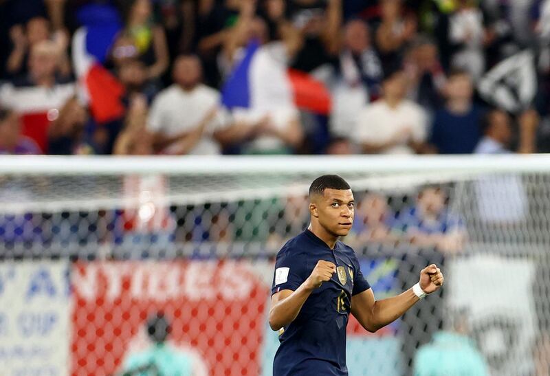 Kylian Mbappe celebrates the win for the world champions. Reuters