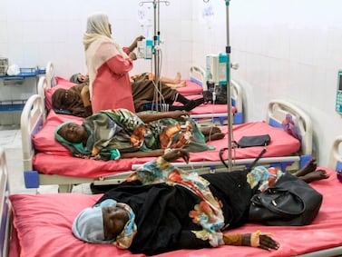 Patients receive treatment at the Gedaref Oncology Hospital in eastern Sudan on May 1, 2024. AFP