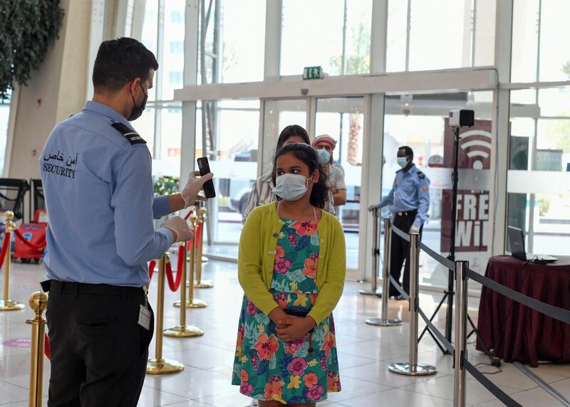 Face Scanning Detection-AD  The public has to follow new protocol of face scanning detection at Al Wahda Mall in Abu Dhabi on June 28, 2021. Khushnum Bhandari/ The National
Reporter: N/A News