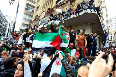 Algerians gather for a demonstration in Algiers. AP Photo