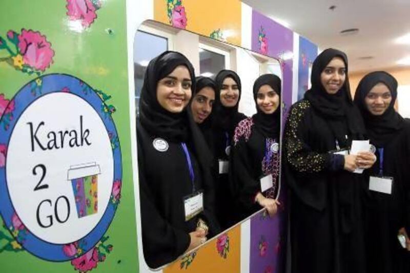 The girls who formed Karak 2 Go at the Injaz competition are looking forward to expanding their business. Satish Kumar / The National