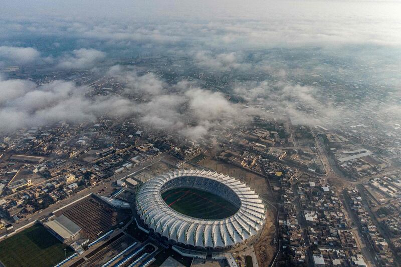 Basra's Minaa Olympic Stadium, built to accommodate 30,000 spectators. All photos by AFP