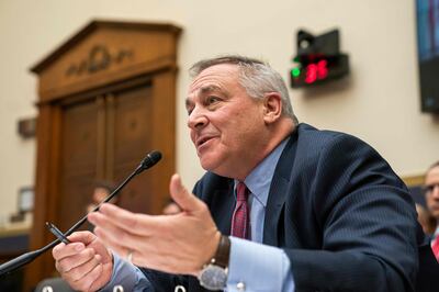 FTX chief executive John Ray testifies during the House Financial Services Committee hearing on Tuesday. AFP