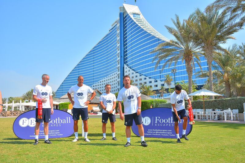 Football Escapes was set up by Rio Ferdinand, Bobby Zamora and premiership football coach Sam Huber. This October they will bring Michael Owen, Jamie Redknapp and Billy Wingrove to Dubai's Jumeirah Beach Hotel to coach children in football. Courtesy Football Escapes 
