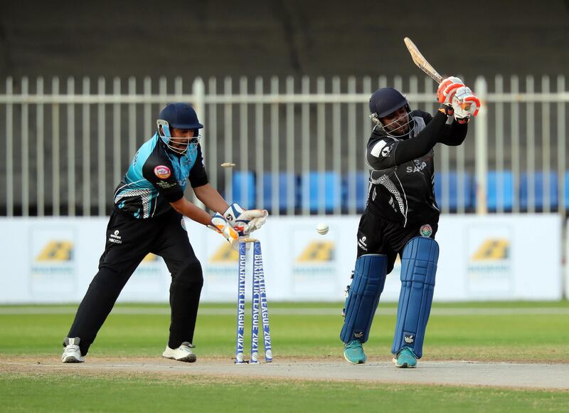 Sharjah, United Arab Emirates - Reporter: N/A. News. Kolkata's Suvro Joarder is bowled by Delhi's Amreek in the game between Kolkata Night Fighters and Delhi Challangers in the Divyang Premier League a cricket tournament for the physically challenge. Wednesday, April 14th, 2021. Sharjah. Chris Whiteoak / The National