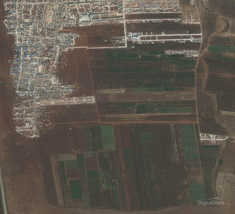 Idlib Displacement Camp A. This image was taken on 27/09/2017. Courtesy  Digital Globe