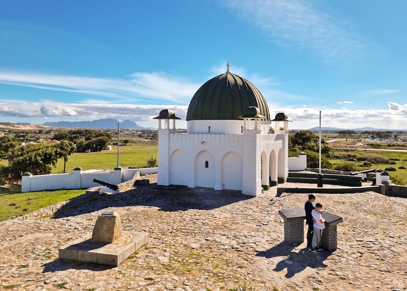 With Table Mountain in the distance, the kramat of Sheikh Yusuf at Macassar is one of the most impressive in the Cape.