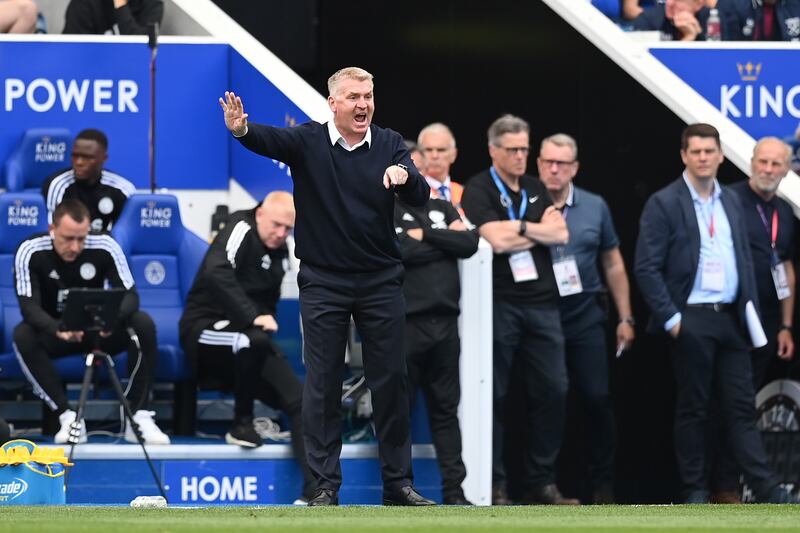 Dean Smith, manager of Leicester City, at the King Power Stadium. Getty