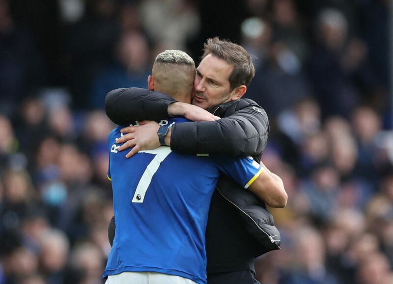 Lampard celebrates with Richarlison. Action Images