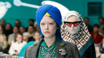 Gucci sent a turban down its autumn/winter 2018 runway, drawing criticism from the Sikh community for cultural appropriation. Photo: Gucci