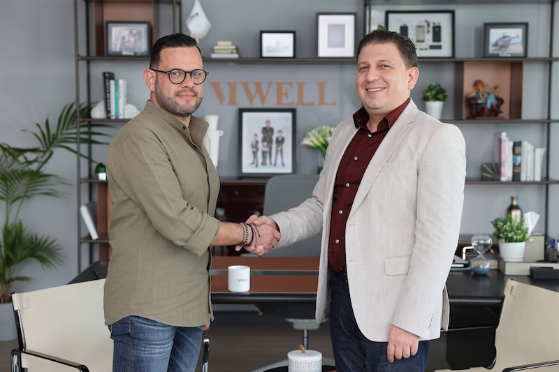VIWELL CEO & Founder Mohammed Husary with COO Fahed Abourshaid at VIWELL’s Office in Downtown Dubai