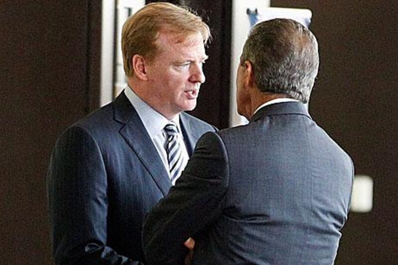 Roger Goodell, left, the NFL commissioner, says it is ‘time to get back to football’.