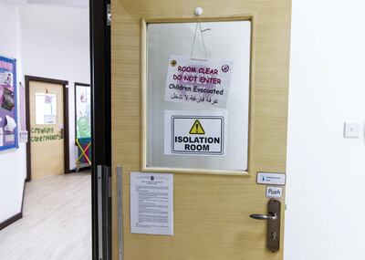 DUBAI, UNITED ARAB EMIRATES.12  OCTOBER 2020. 
Isolation room at the British Orchard Nursery in Dubai Silicon Oasis.
(Photo: Reem Mohammed/The National)

Reporter:
Section: