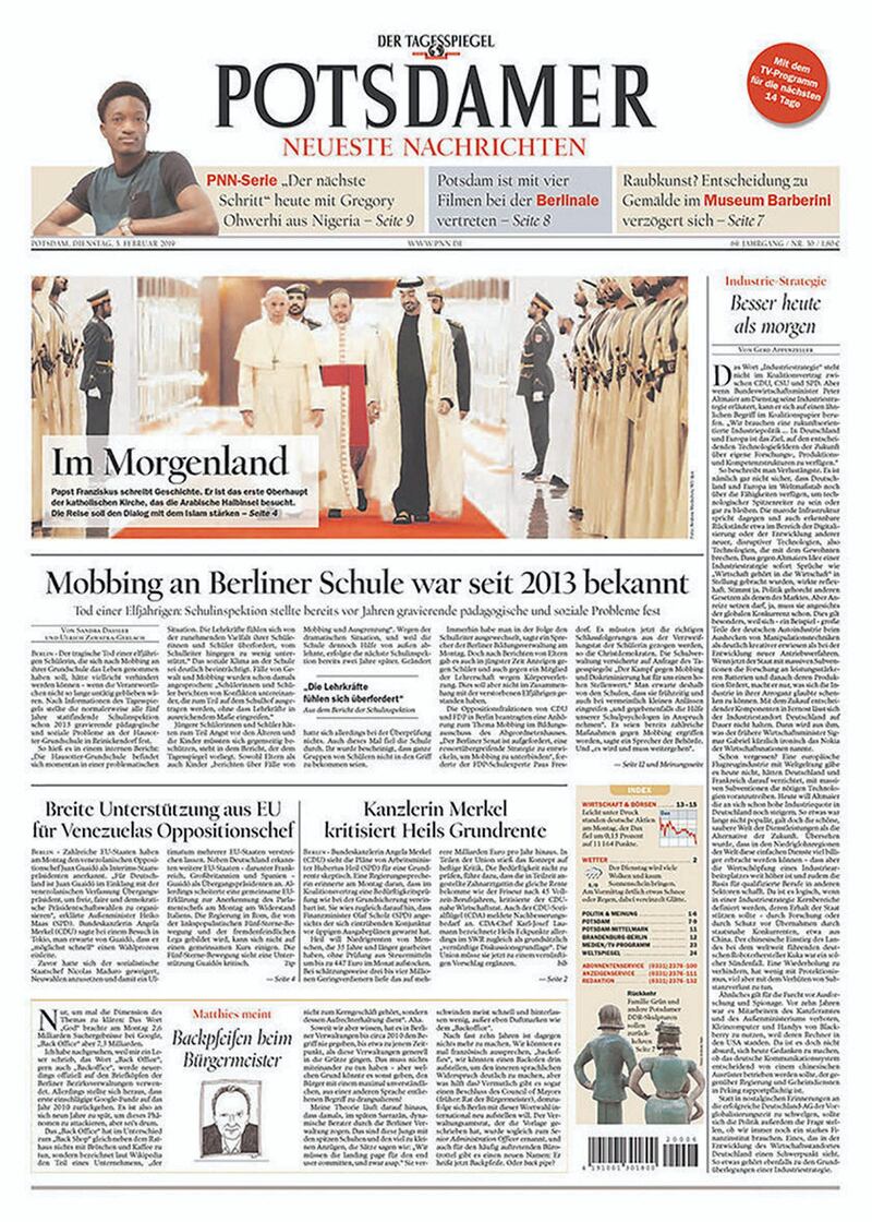 Potsdamer front page 
