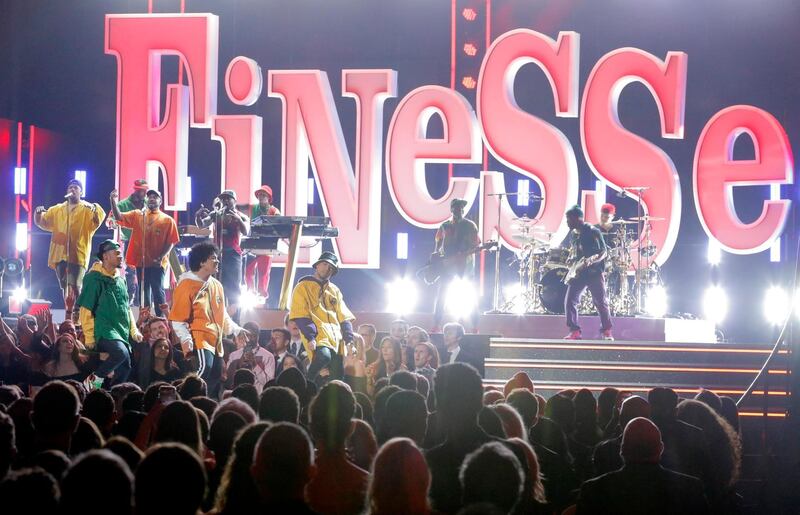 Bruno Mars performing 'Finesse'. Reuters
