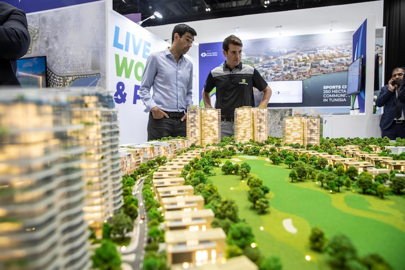 A model of the Tunis development in Dubai's Sports City. Antonie Robertson / The National

