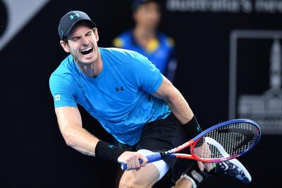 epa07258133 Andy Murray of Great Britain is seen reacting during his second round match against Daniil Medvedev of Russia at the Brisbane International tennis tournament at the Queensland Tennis Centre in Brisbane, Australia, 02 January 2019.  EPA/DARREN ENGLAND EDITORIAL USE ONLY AUSTRALIA AND NEW ZEALAND OUT