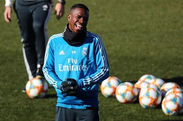 Soccer Football - Copa del Rey - Real Madrid Training - Ciudad Real Madrid, Valdebebas, Madrid, Spain - February 5, 2019 Real Madrid's Vinicius Junior during training REUTERS/Sergio Perez