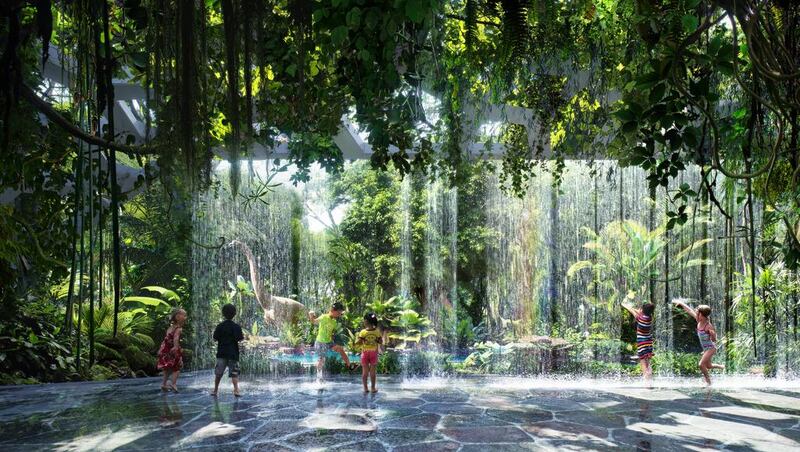 There will be a rainforest café and stream, along with space to accommodate adventure play for kids.