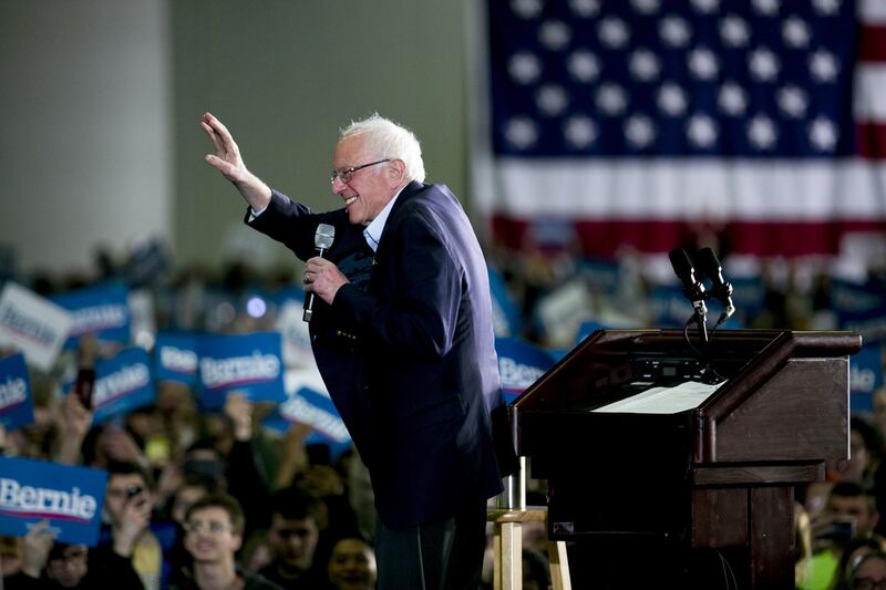 Senator Bernie Sanders, an Independent from Vermont and 2020 presidential candidate, speaks during a Get Out The Vote rally in Detroit, Michigan on March 6, 2020. Bloomberg