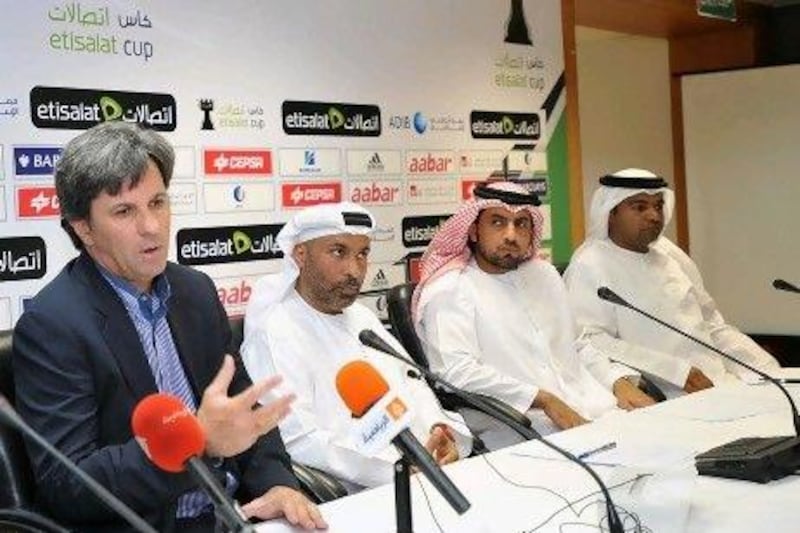 Caio Junior, left, will take charge of his match with Al Jazira in the Etisalat Cup semi-final match with Al Shabab.