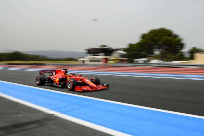 Ferrari's Charles Leclerc drives during the first qualifying session. AFP