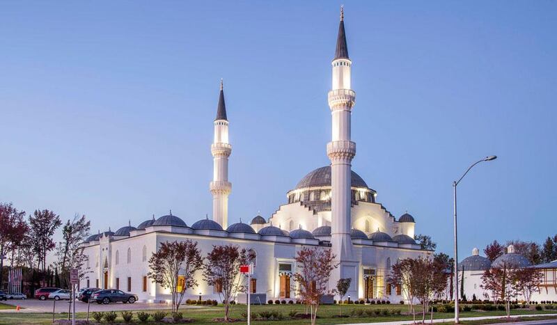 At the heart of the Diyanet Centre complex in Lanham, Maryland is an Ottoman-style mosque with space for 1,400 worshippers. Courtesy Diyanet Centre of America