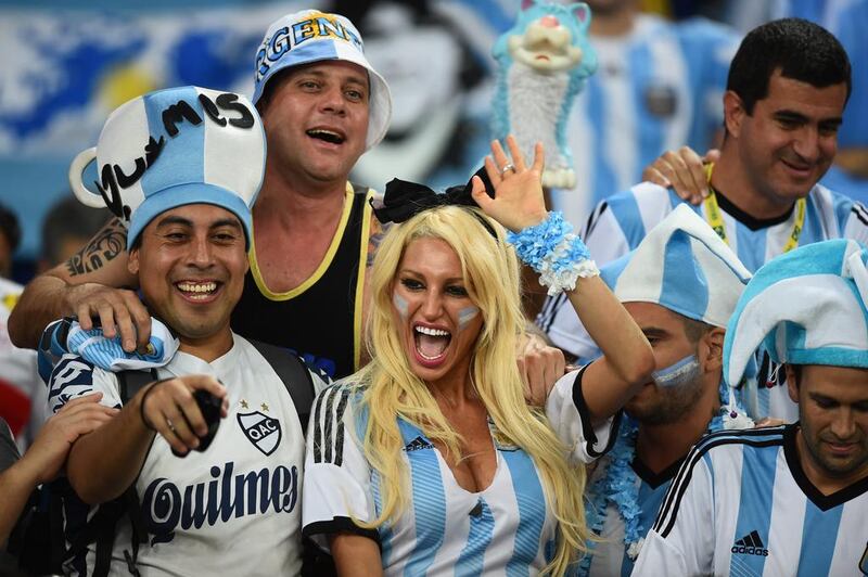 Argentina fans in Rio de Janeiro, Brazil. Matthias Hangst / Getty Images