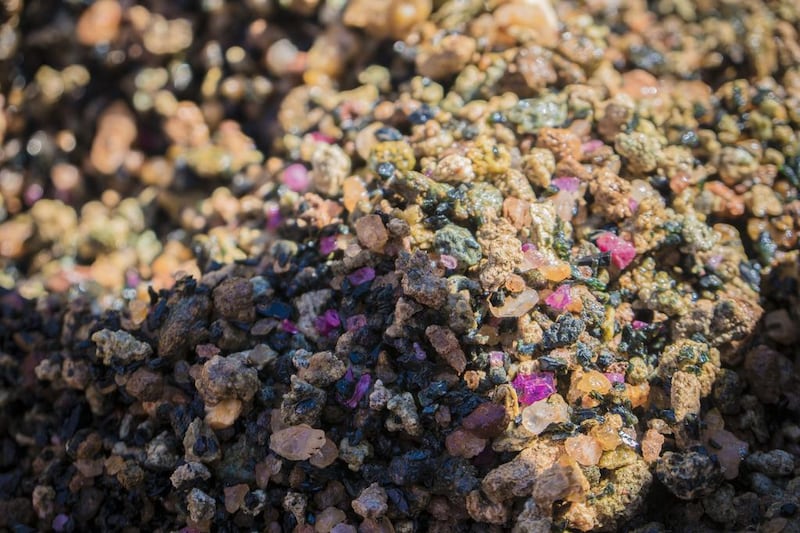 Mozambican rubies in the rough. Courtesy Gemfields