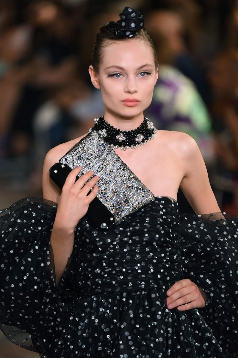 Armani Prive autumn / winter 2019 / 2020 Haute Couture collection. AFP