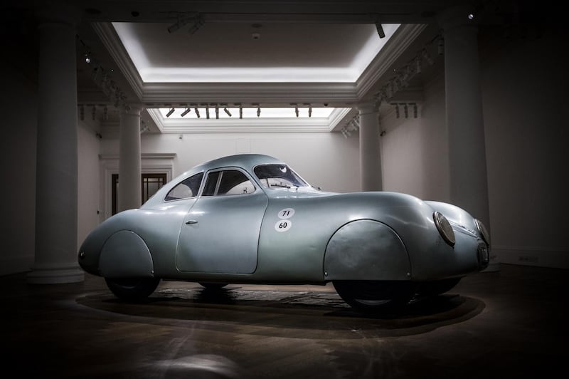The oldest car to wear the Porsche badge goes on view at Sotheby's in London. Getty Images