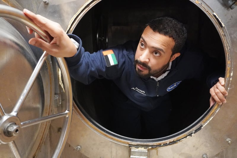 Saleh Al Ameri lived inside a remote Russian plant, in near-isolation, as part of an eight-month spaceflight research project. Locked away on November 4, he conducted several experiments. All photos: Mohammed bin Rashid Space Centre