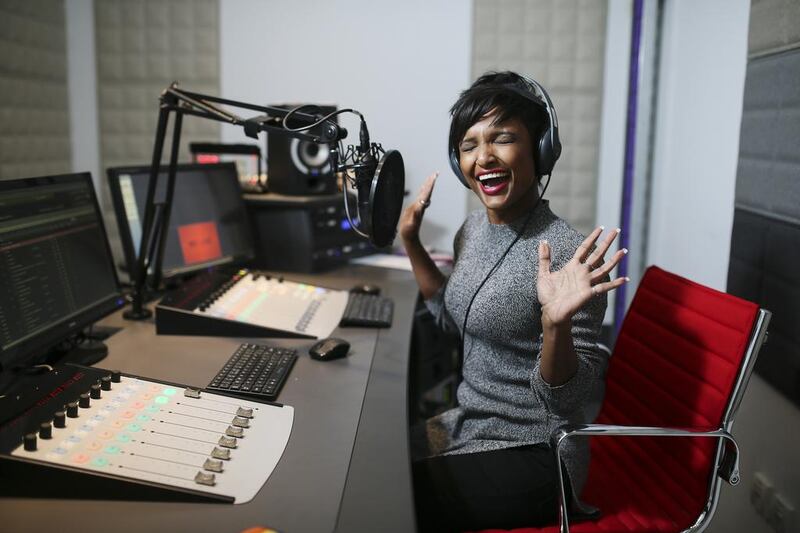 Annah Jacob hosts the afternoon edutainment show Hits and Homework on the UAE’s only radio station dedicated to children, Pearl FM. Sarah Dea / The National