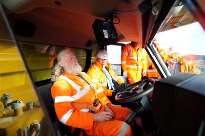 Mr Johnson during a visit to north Wales, some distance from the challenges facing him in Westminster. Reuters
