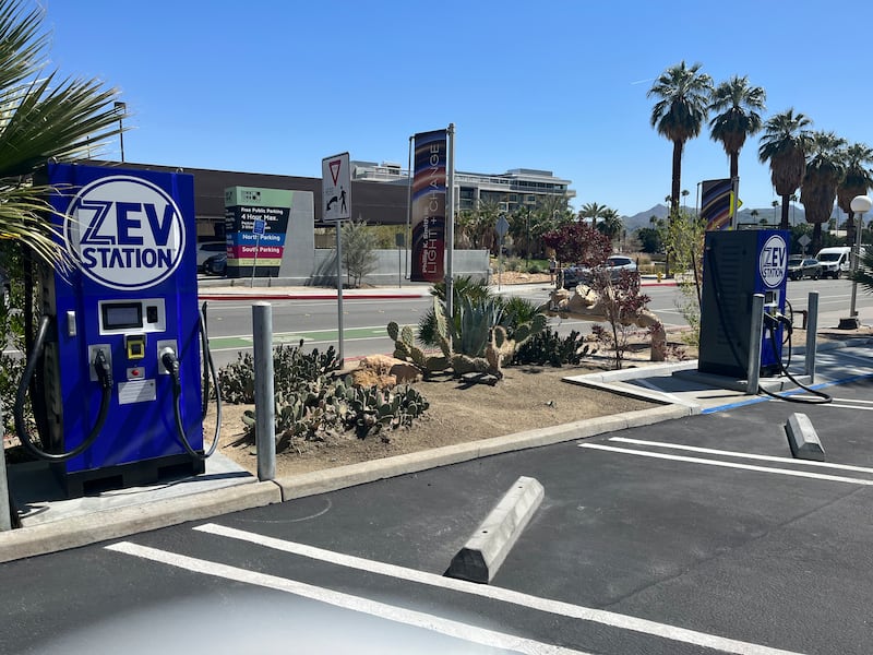 Soon, EV charging stations will be almost as common as palm trees in some parts of California. Photo: Troy Hooper