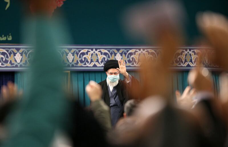 Iran's supreme leader, Ayatollah Ali Khamenei, during a meeting in Tehran this month. EPA