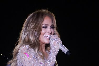 epa07765805 US actress and singer Jennifer Lopez performs during a concert at New El-Alamein city, on the northern coast, Egypt, 09 August 2019 (issued 10 August 2019). EPA/MAHMOUD AHMED